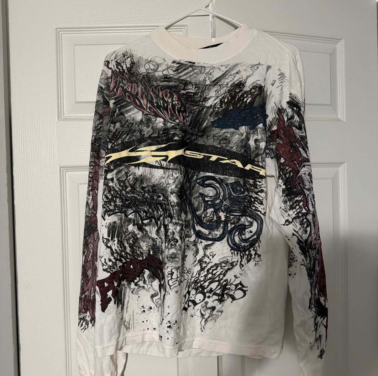 HELLSTAR Hellstar graffiti long sleeve white Size US XS / EU 42 / 0 - 1 Thumbnail