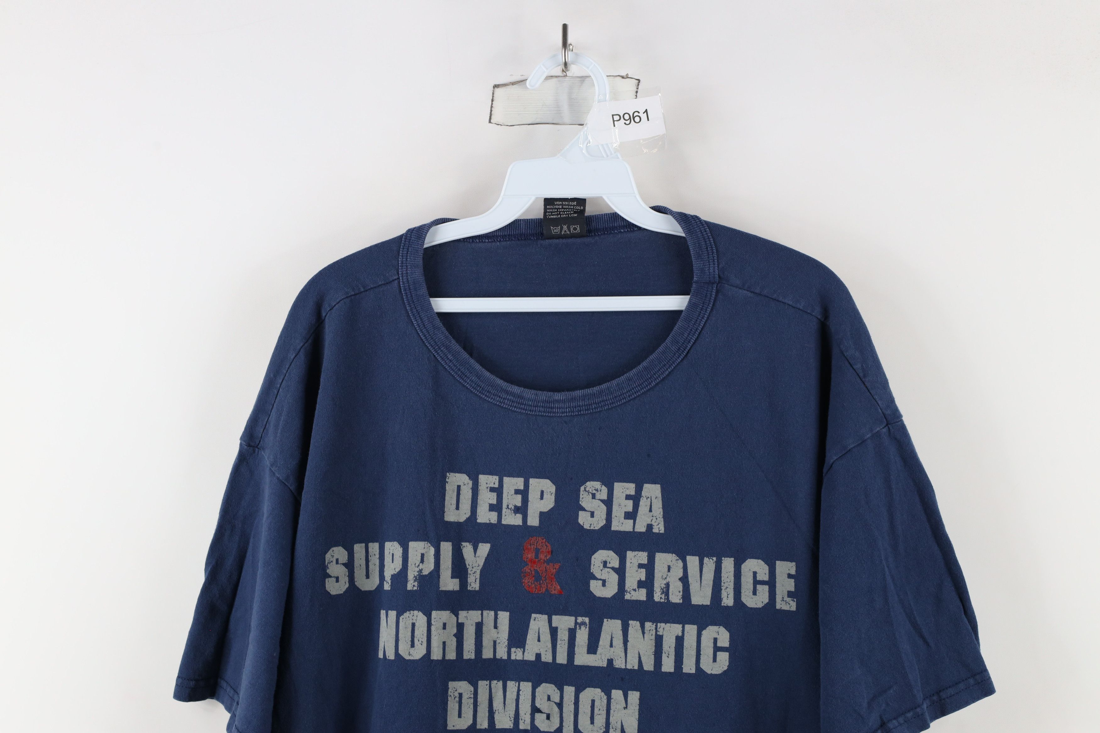Nautica × Vintage Vintage 90s Nautica Out Deep Sea Supply Diving T-Shirt Blue Size US XXL / EU 58 / 5 - 2 Thumbnail
