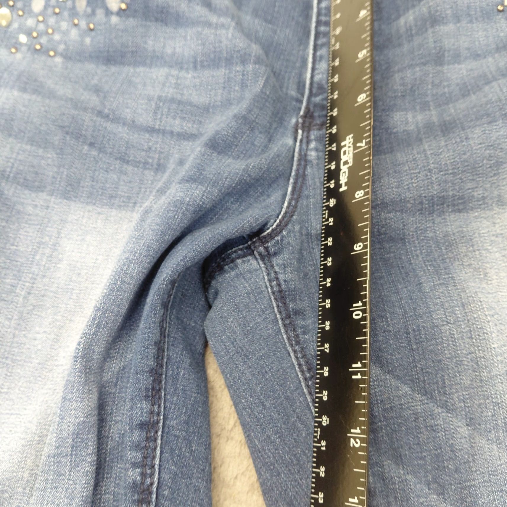 Vintage CATO CLASSIC Jeans Women’s Size 12 Blue Denim Distressed Sequin Whiskered READ Womens Jeans Regular 12 Blue Denim Size 34" / US 12 / IT 48 - 6 Thumbnail