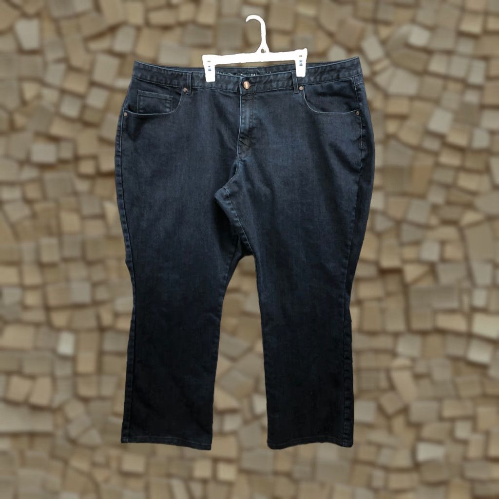 Coldwater Creek Coldwater Creek Curvy Fit Jeans Plus Size 24 Womens Mid Dark Wash Blue Denim Bootcut Size 42" / US 20 - 1 Thumbnail