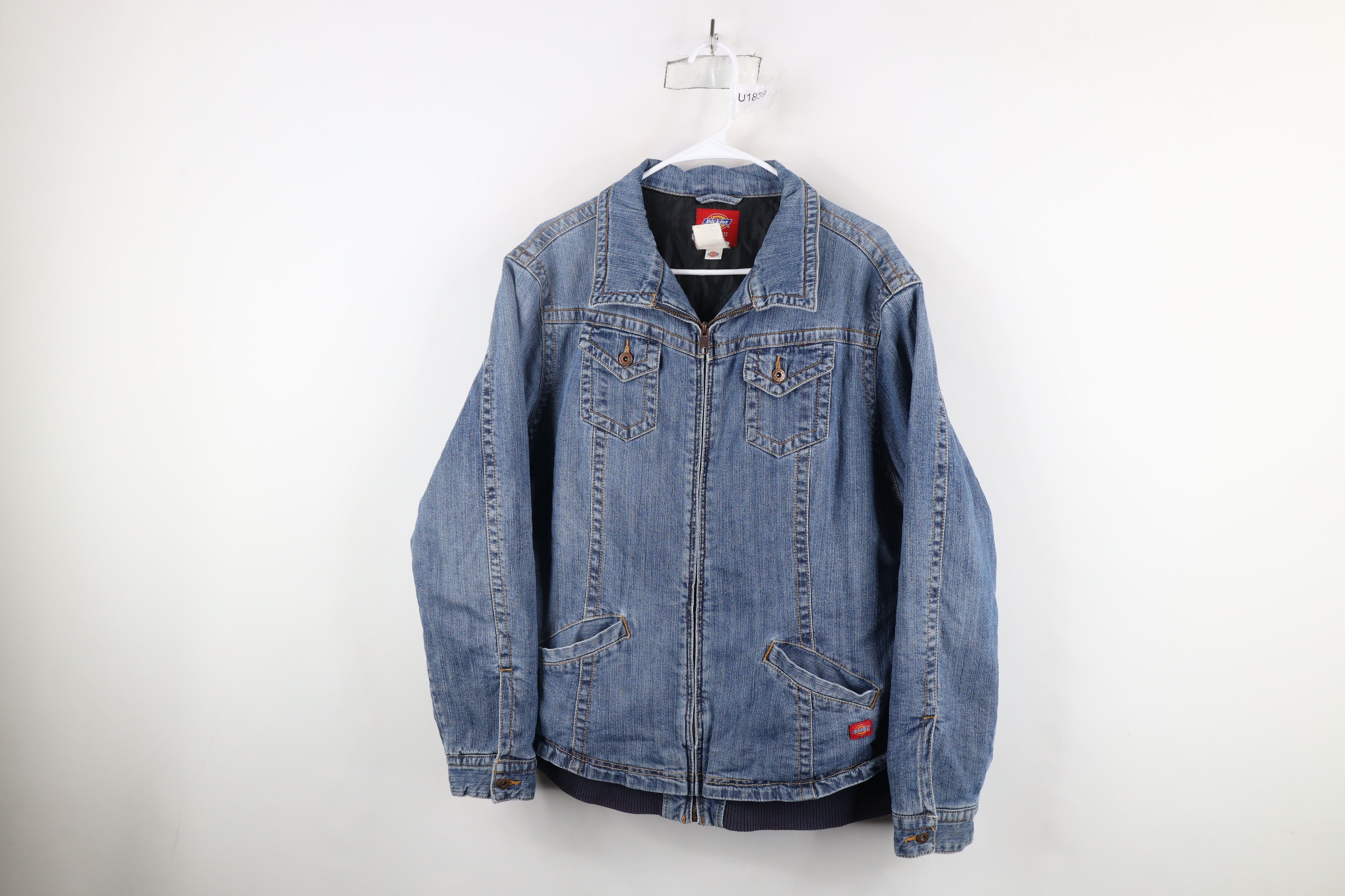 Dickies × Vintage Vintage Dickies Spell Out Quilted Denim Jean Jacket Blue Size XXL / US 16-18 / IT 52-54 - 1 Thumbnail