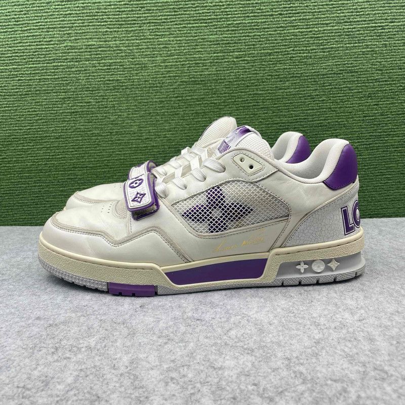 Louis Vuitton Trainer Fashion Sneakers in White Purple 0079