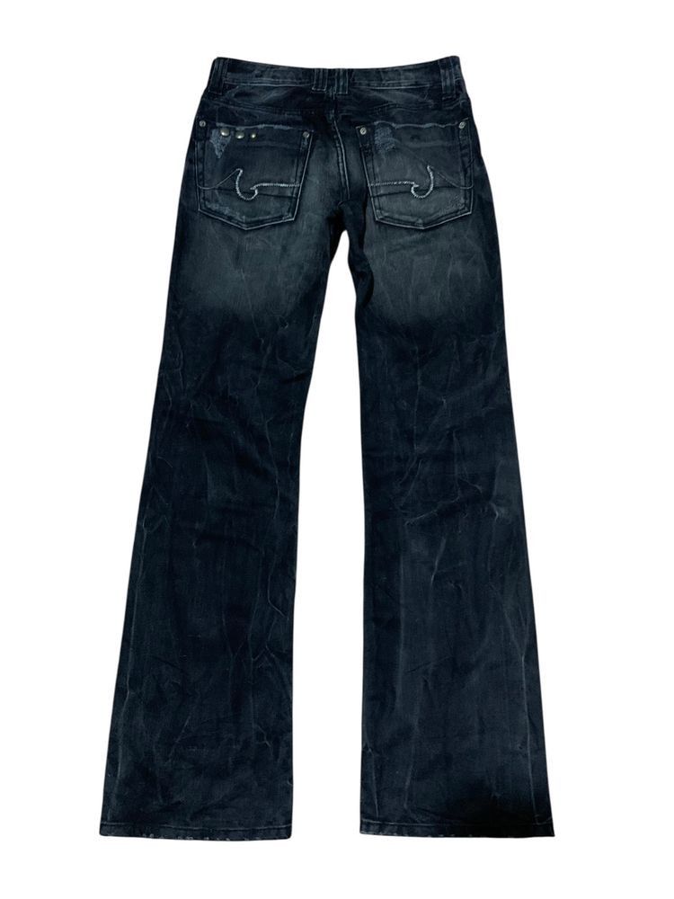 14th Addiction Crazy Flare denim washed black studded Maru rocky jeans Size US 30 / EU 46 - 10 Thumbnail
