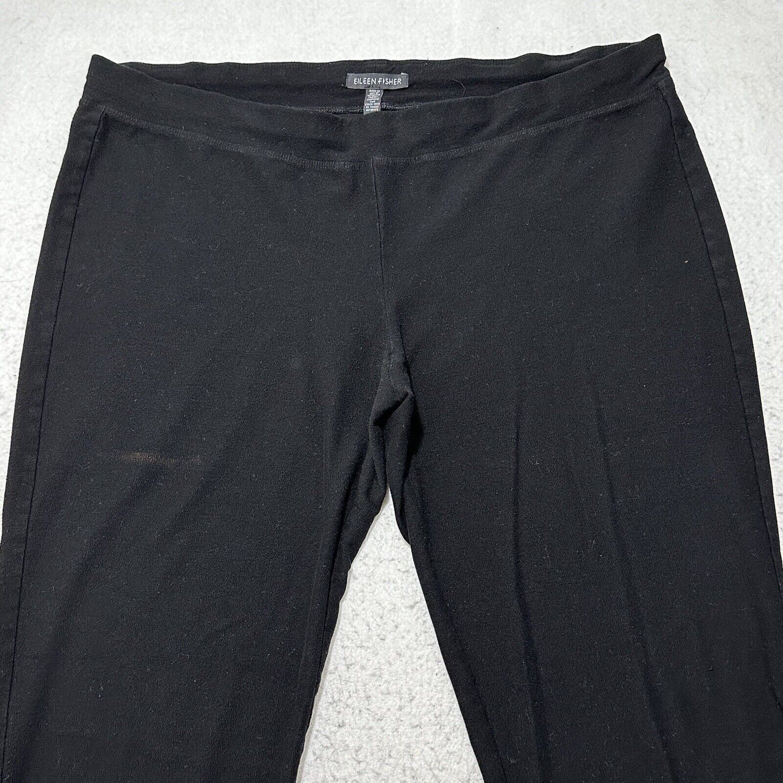 Eileen Fisher Eileen Fisher Medium Pull On Pants Black Stretch 27" Inseam Size 32" / US 10 / IT 46 - 2 Thumbnail
