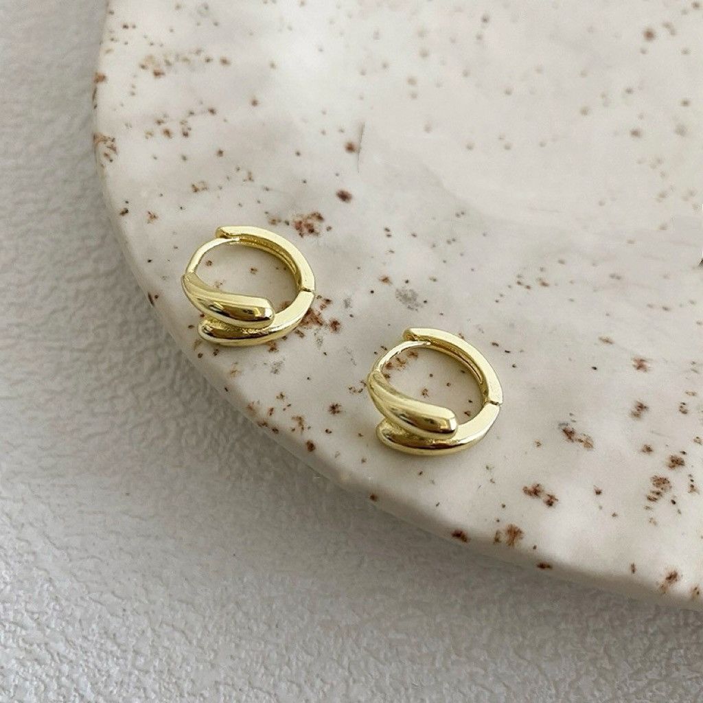 Other Small Gold Hoop Earrings for Women Daily Simple Style Size ONE SIZE - 3 Thumbnail
