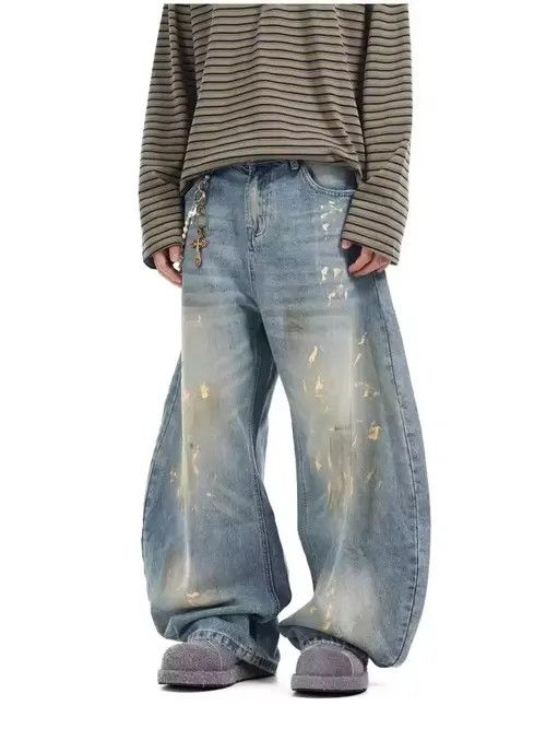 Japanese Brand Kumiko x Maezo Washed baggy ripped jeans Size US 33 - 3 Thumbnail