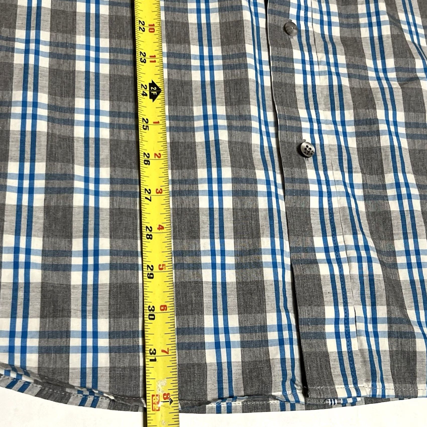 Ariat Ariat Pro Series Button Shirt Mens XL Blue Gray Plaid Long Sleeve Western Work Size US XL / EU 56 / 4 - 6 Thumbnail