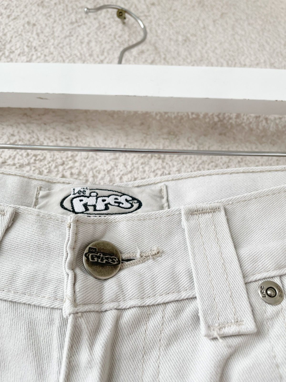 Lee Lee x Pipes Vintage Wide Leg Women White Jeans JNCO Size XS Size 25" / US 0 / IT 36 - 5 Thumbnail