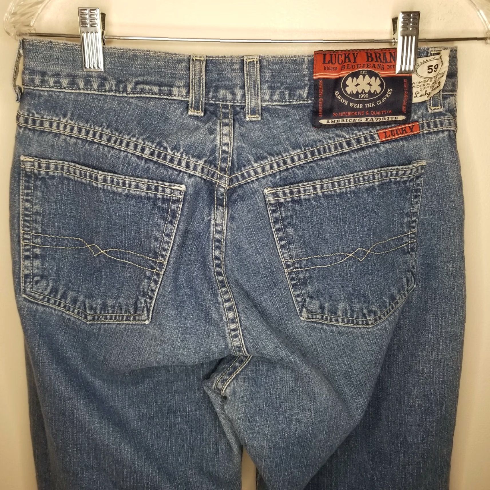 Lucky Brand LUCKY BRAND Jeans Bootcut Blue WOMEN Size 8 Low Rise Regular Inseam 32.5in Made in USA Womens Blue Jeans Size 30" / US 8 / IT 44 - 6 Thumbnail