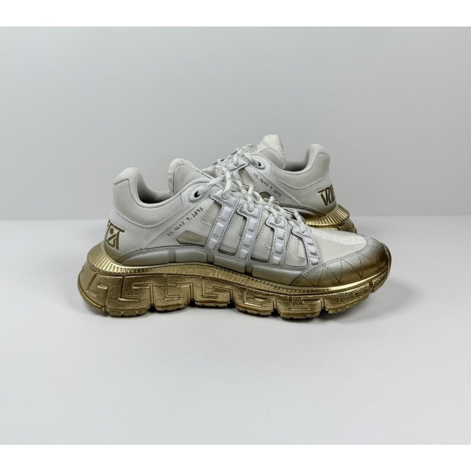 Versace Size 40EU/7US - Versace Trigreca White Gold Sneakers NEW! Size US 7 / EU 40 - 5 Thumbnail