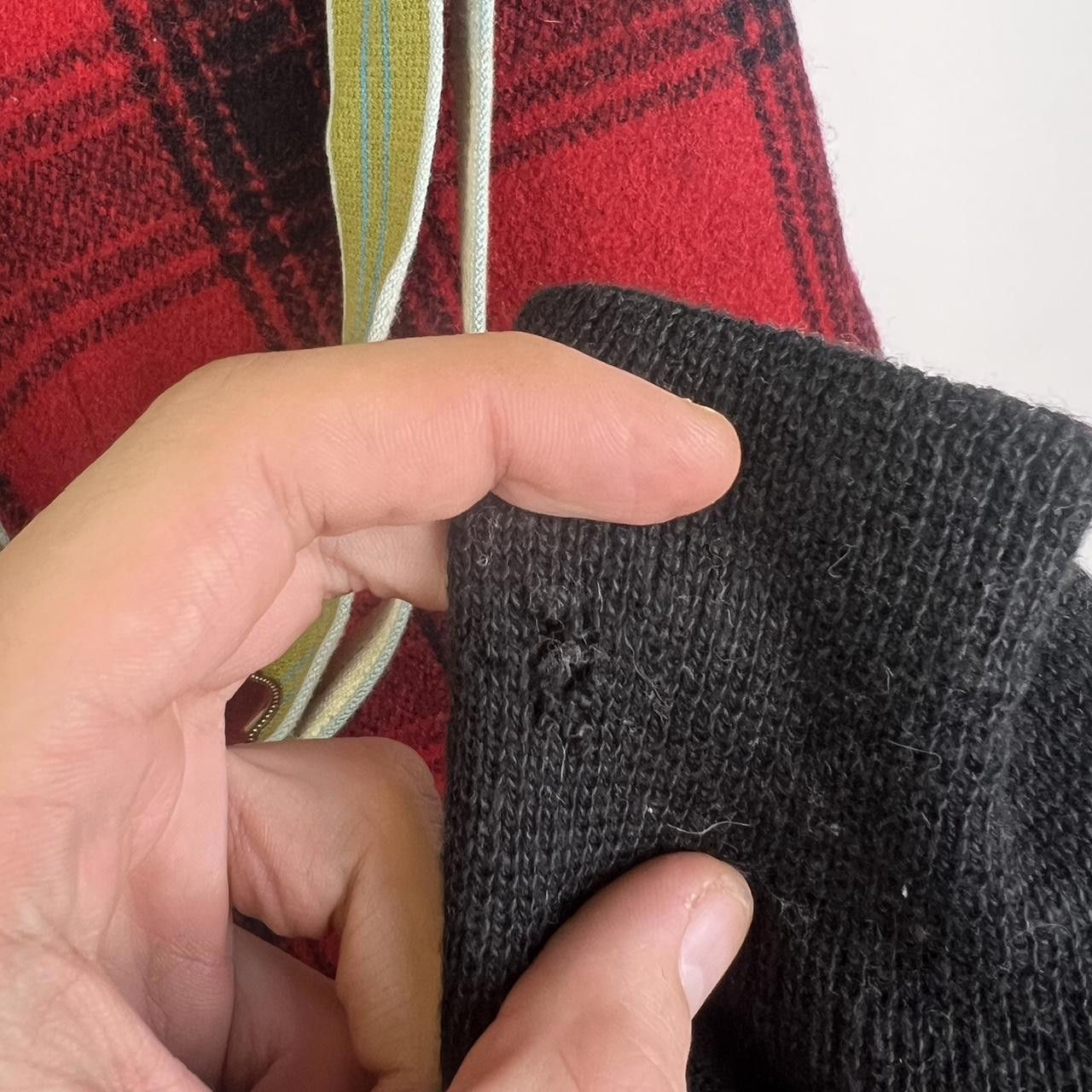 Vintage Vintage Red Black Plaid Wool Trousers with Suspenders 80s Size US 34 / EU 50 - 5 Thumbnail