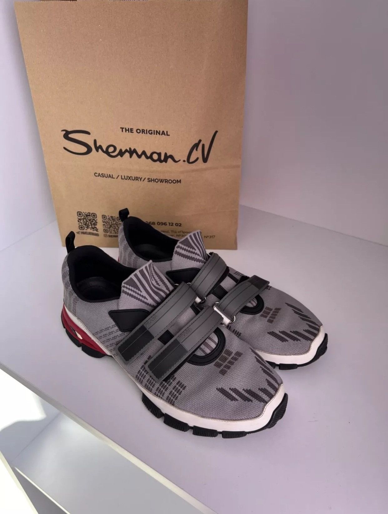 Designer × Prada × Vintage Vintage Prada Cross Section Slip-On Sneakers Size US 8 / EU 41 - 2 Thumbnail