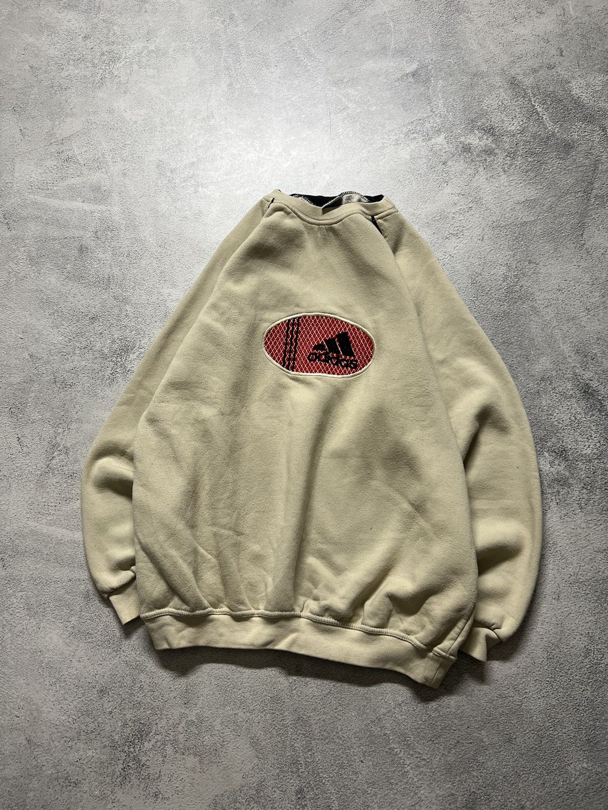 Vintage Vintage Y2K Adidas Big Logo Beige Oversized Sweatshirt 90’s Size US XXL / EU 58 / 5 - 3 Thumbnail