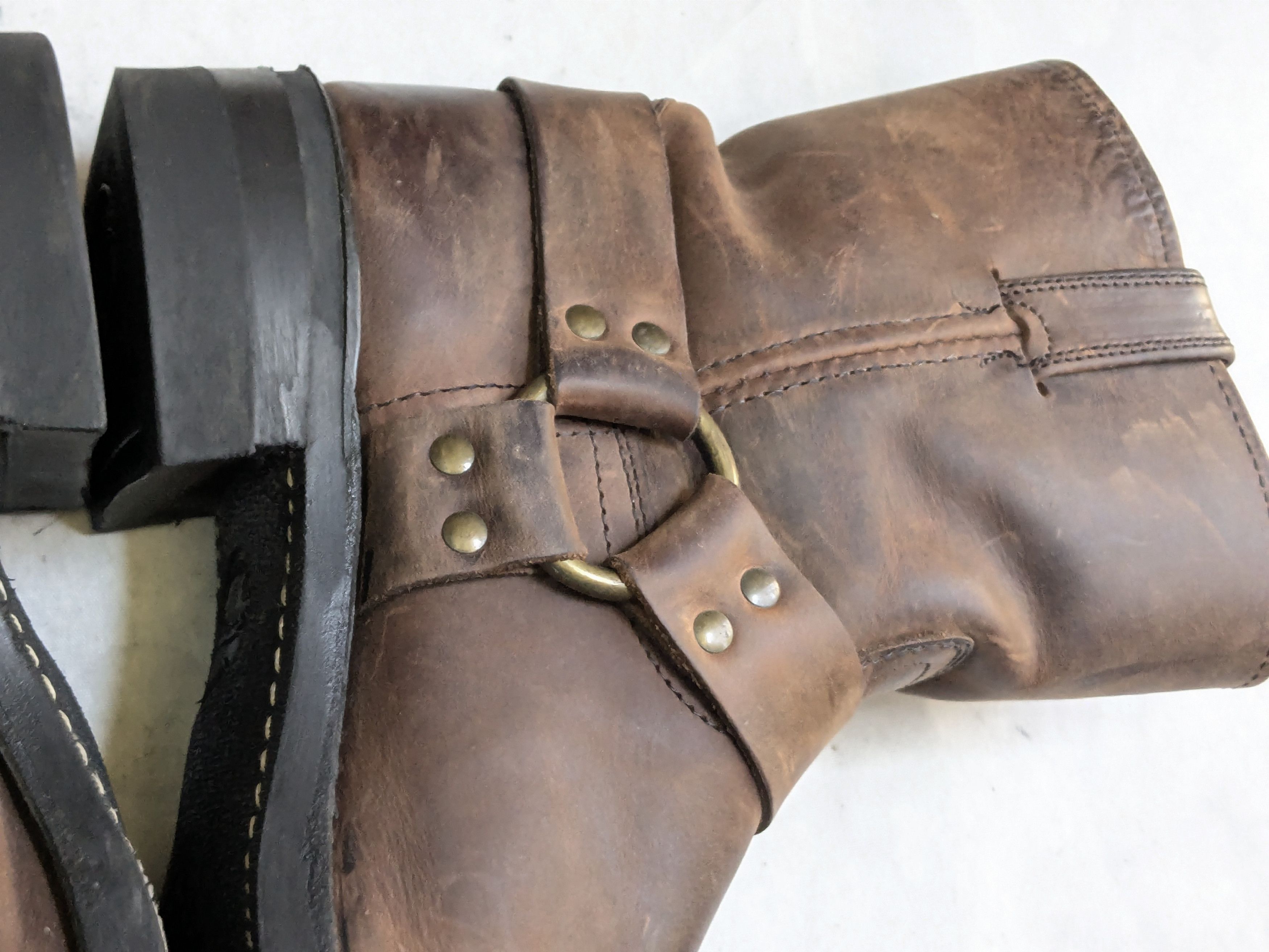 Frye Frye Harness Boots Brown Leather 10 M Buckle Size US 10 / EU 43 - 12 Thumbnail