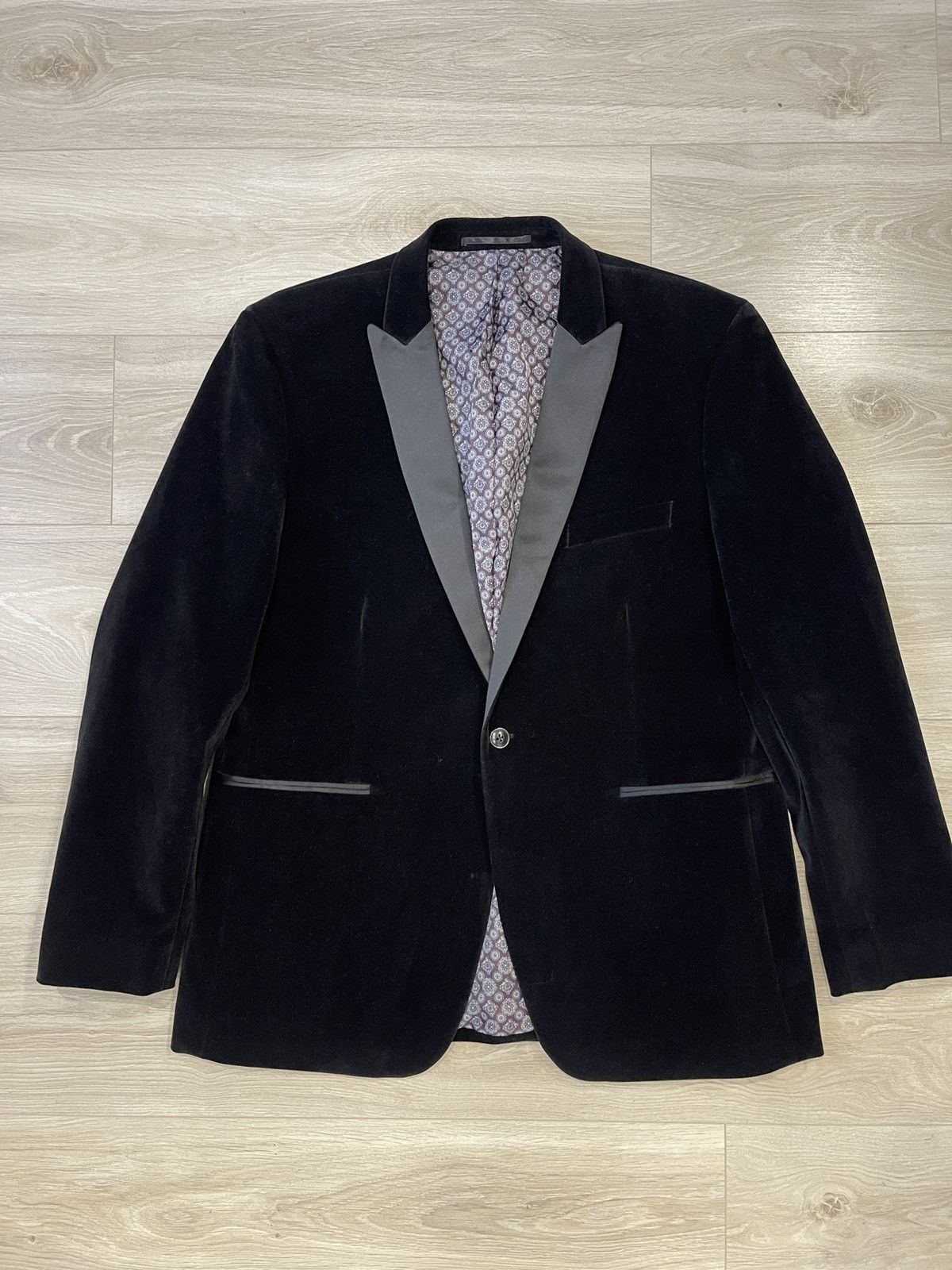 Vintage Velour velvet blazer classic jacket black racing green 54 Size 44R - 10 Thumbnail