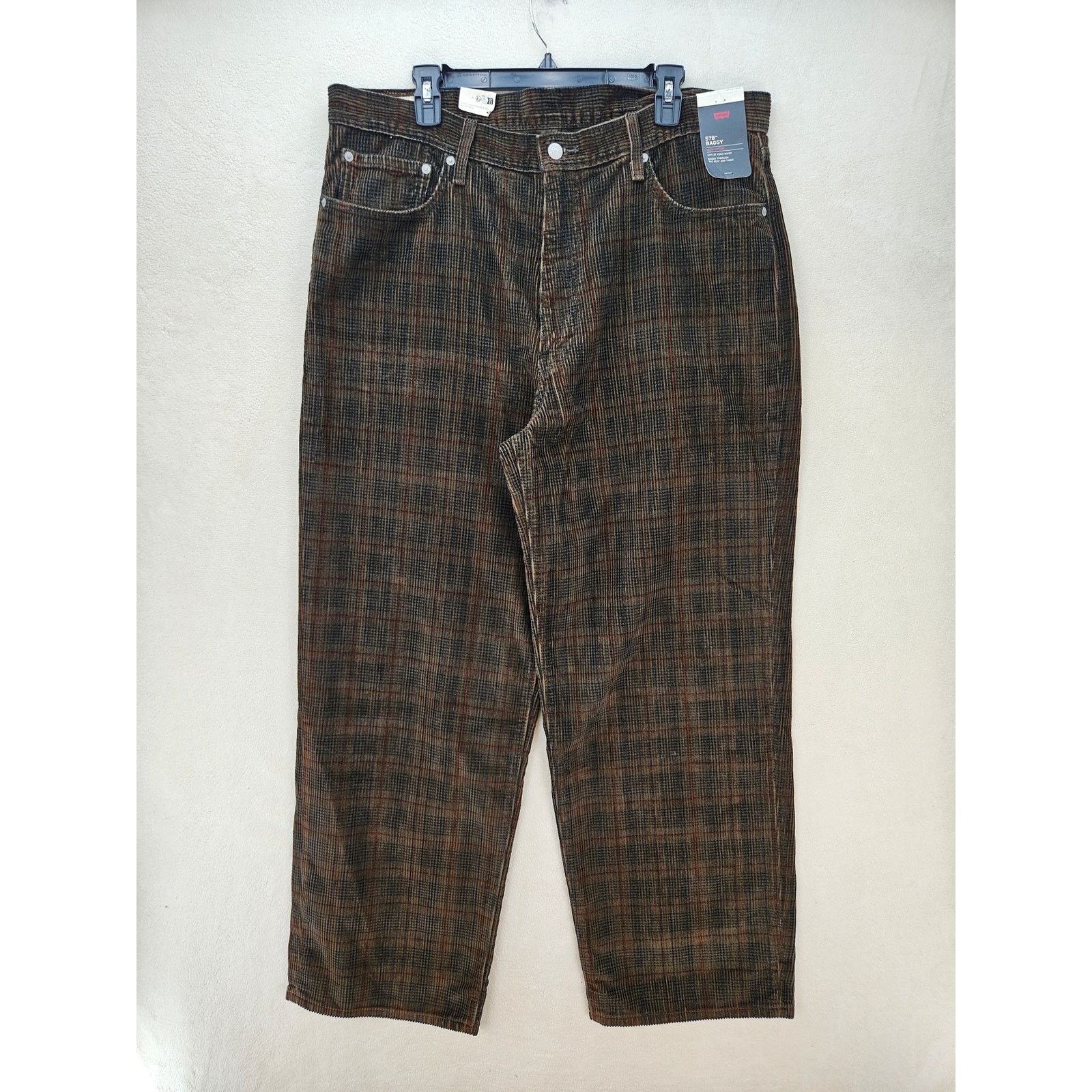 Levi's LEVI'S PREMIUM 578 BAGGY CORDUROY PLAID ENNIS PANT MEN