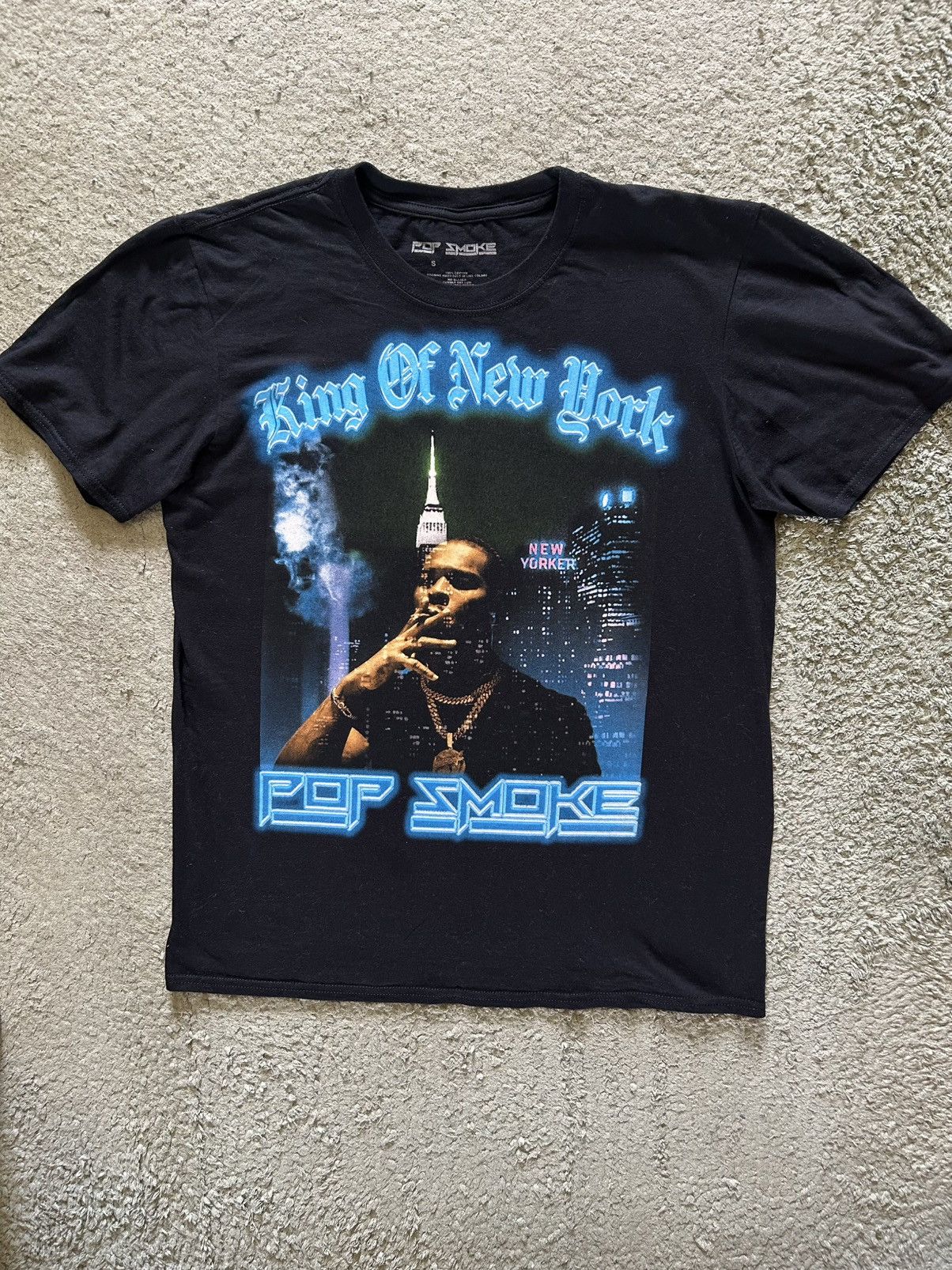 Rap Tees Pop Smoke King Of New York T-Shirt 2021 Y2K Rap Hip Hop Size US S / EU 44-46 / 1 - 1 Thumbnail