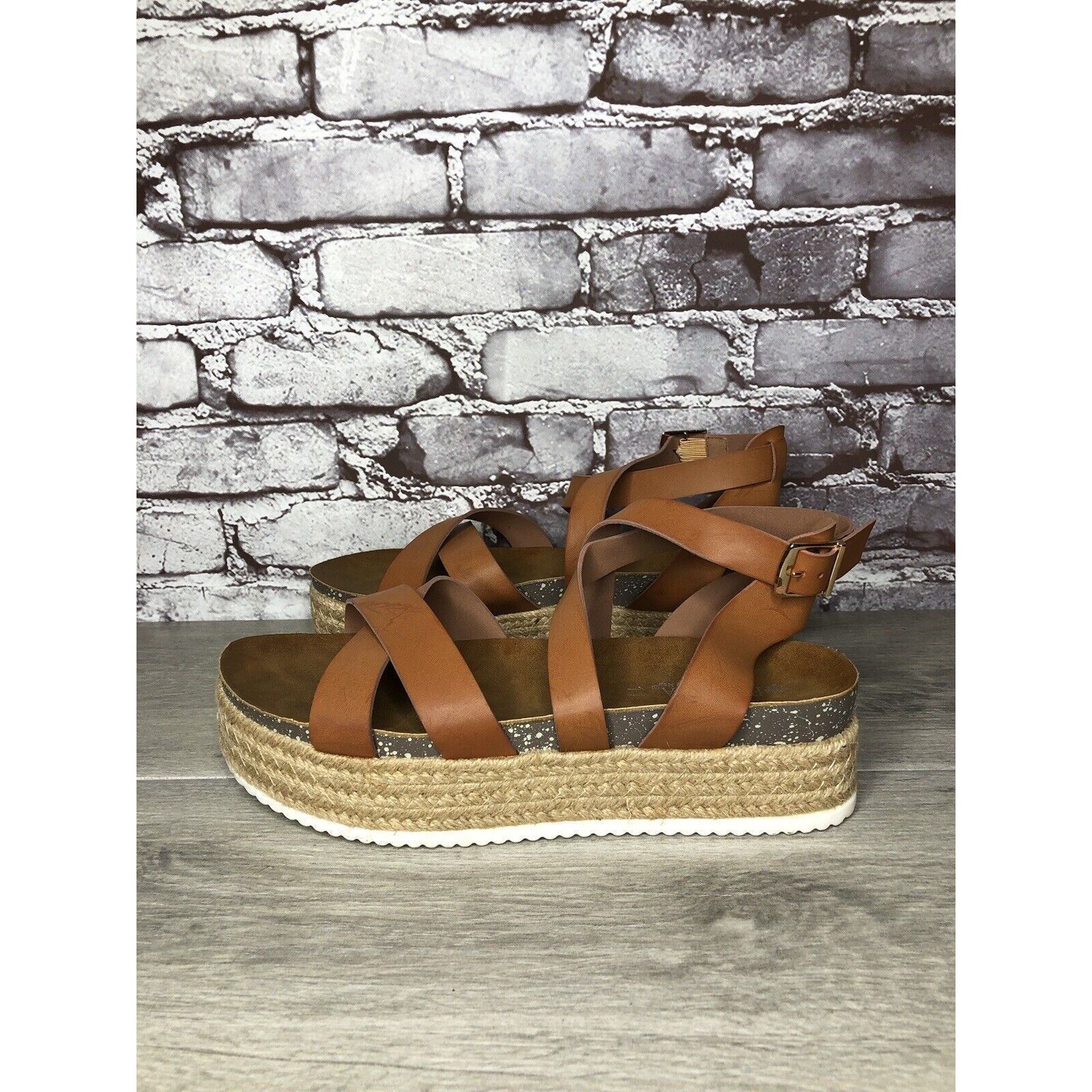 Other Patrizia Spring Step Renae Brown Leather Espadrilles Platfor Size US 11 / IT 41 - 24 Thumbnail
