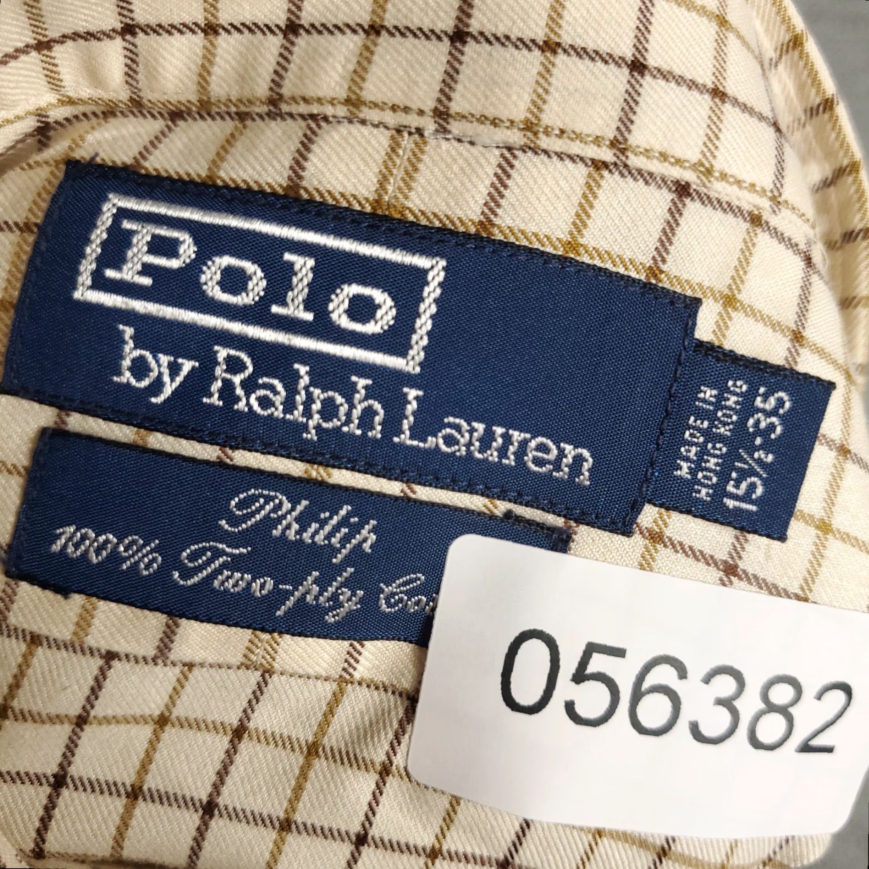 Ralph Lauren Ralph Lauren Dress Shirt Mens 15.5 Beige Check Long Sleeve Button-Down Regular Fit Size 40R - 7 Thumbnail