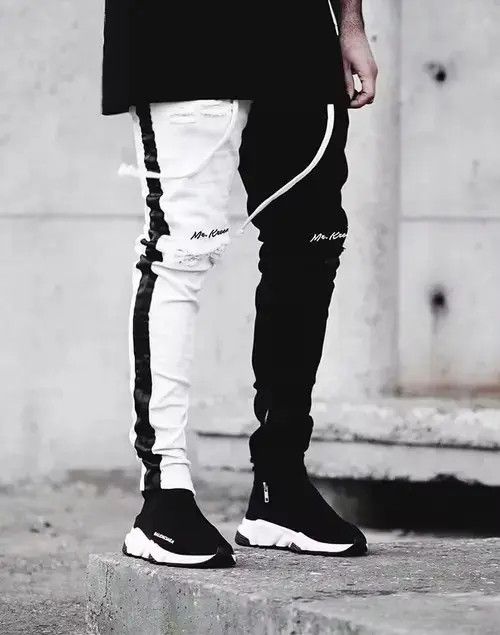 Japanese Brand Men Stylish Ripped Jeans Pants Biker Skinny Slim Size US 33 - 2 Thumbnail
