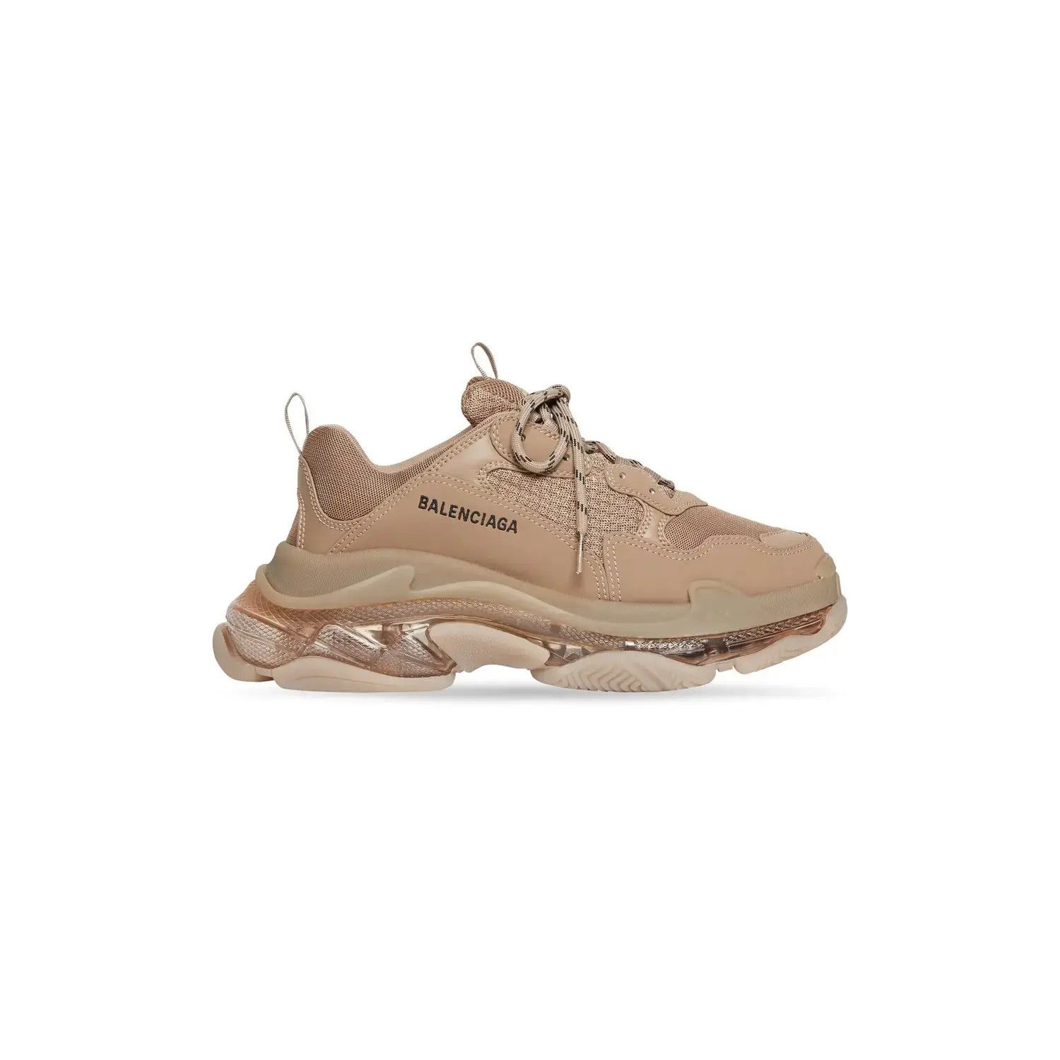 Balenciaga o1in1g1024 Triple S Clear Sole Sneakers in Brown Size US 12 / EU 45 - 1 Thumbnail