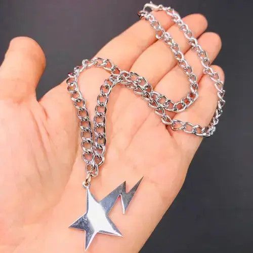 ZAGIRI Handmade Star bolt lightning Cuban Chain Necklace Choker Size ONE SIZE - 2 Thumbnail