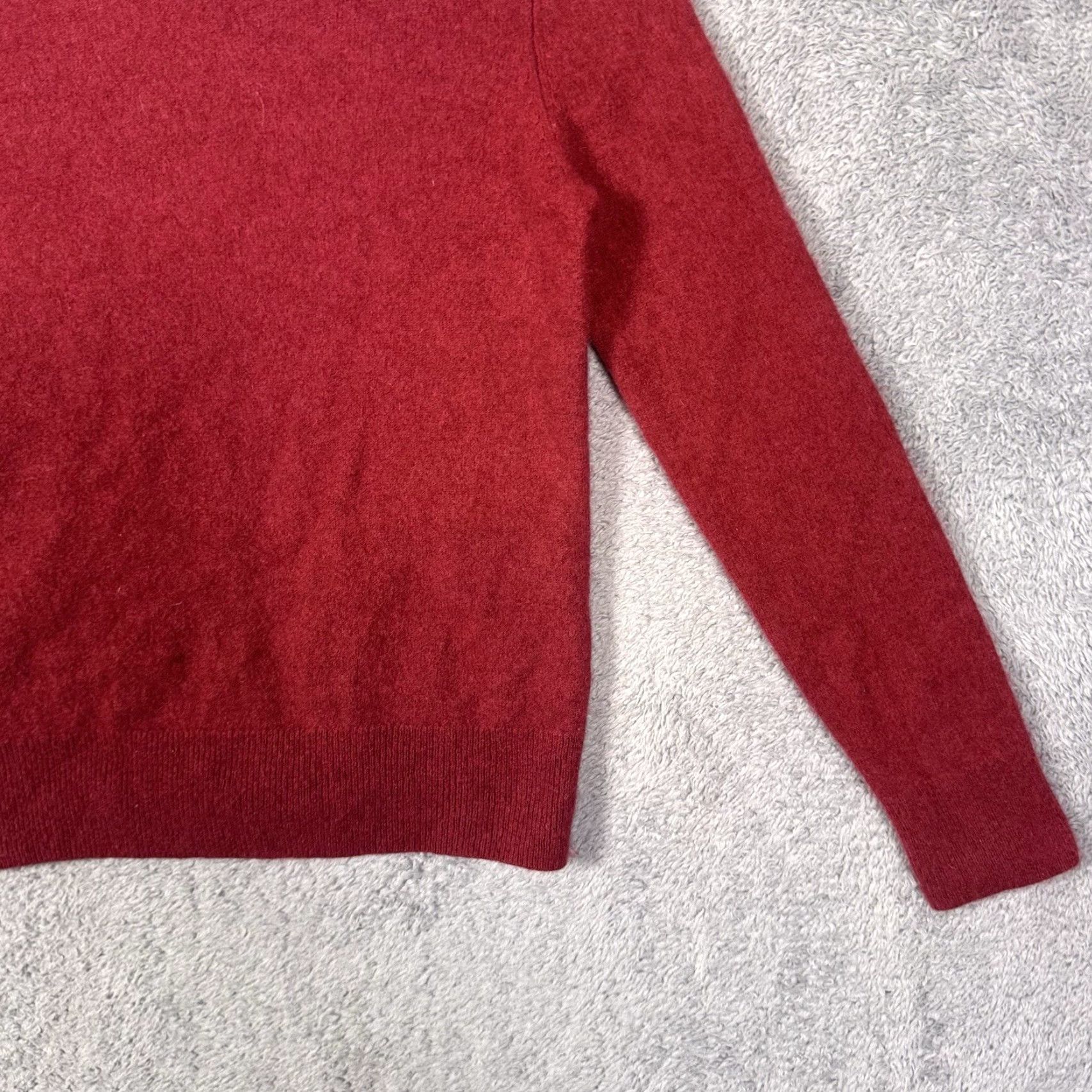 Quince Quince Mongolian Cashmere Womens XS Fisherman Crewneck Fitted Jumper Crimson 2nd Size XS / US 0-2 / IT 36-38 - 2 Thumbnail