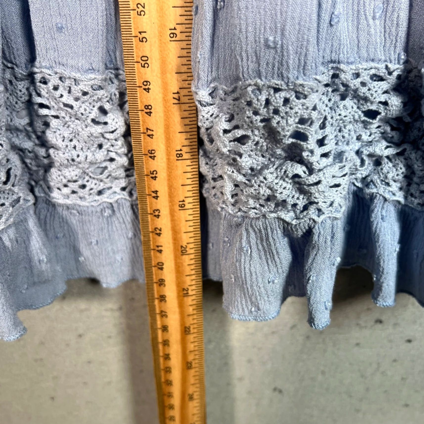 Vintage Illa Illa Blue Mini Dress Fit & Flare Sleeveless V-Neck Crochet Detail Womens Medium Size M / US 6-8 / IT 42-44 - 6 Thumbnail