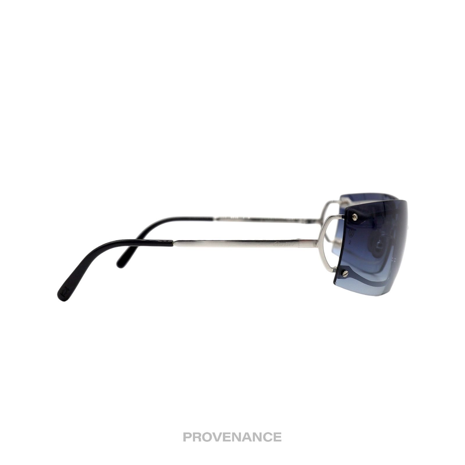 Cartier 🔴 Cartier C Decor Shield Sunglasses - Platinum Blue Size ONE SIZE - 5 Thumbnail