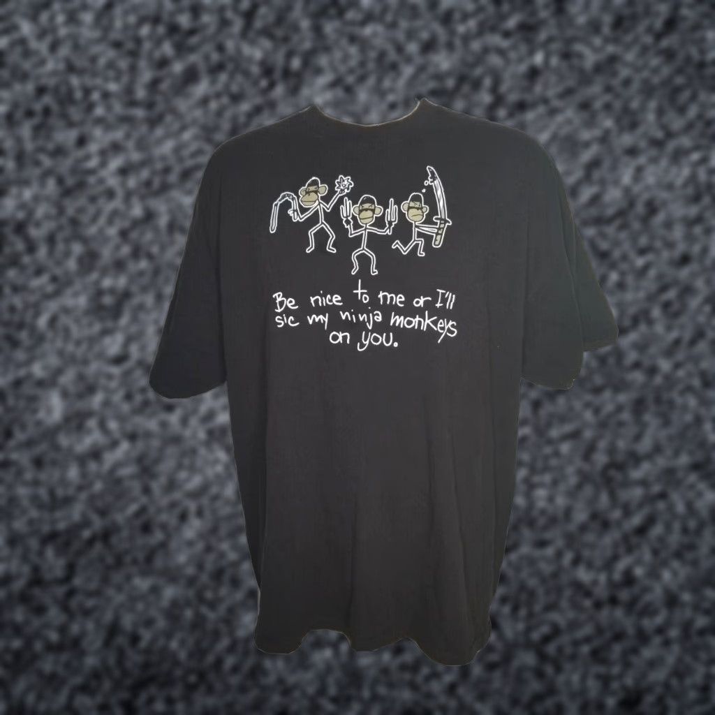 Vintage VINTAGE Tennessee River Shirt 2XL Men Black Ninja Monkeys Graphic Tee 90s Humour Mens Size US XXL / EU 58 / 5 - 1 Thumbnail