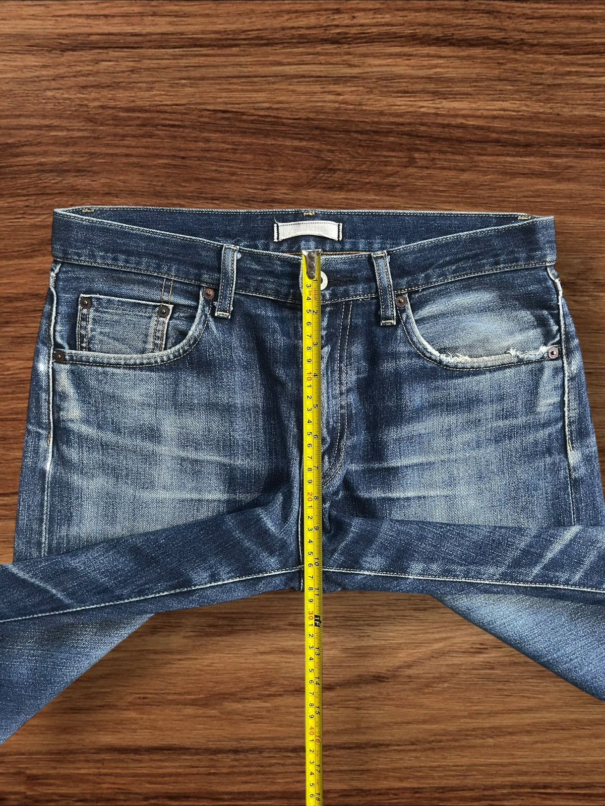 Undercover × Uniqlo Vintage Japanese Brand Blue Washed Distressed Redline Jeans Size US 32 / EU 48 - 13 Thumbnail