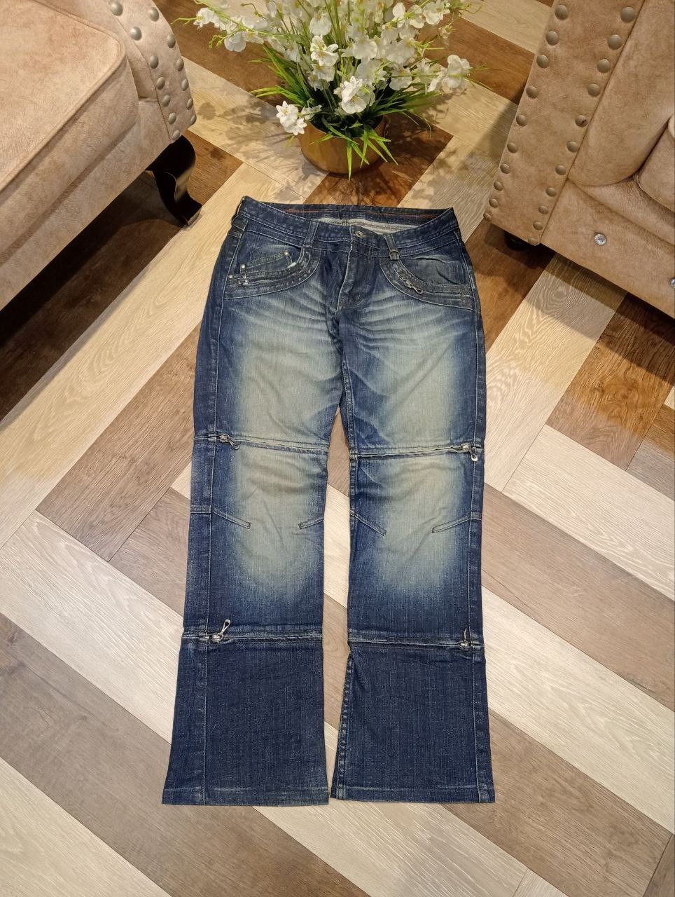 Nicole Club NICOLE CLUB FOR MEN JAPAN 3D DENIM WITH UNIQUE ZIPPER PANTS Size US 33 - 1 Thumbnail