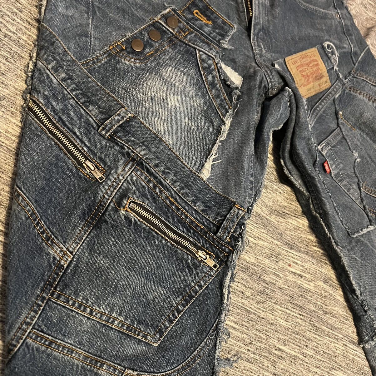 Handmade Levi 511 1of1 Selvadge reconstructed patchwork denim Size US 28 / EU 44 - 3 Thumbnail