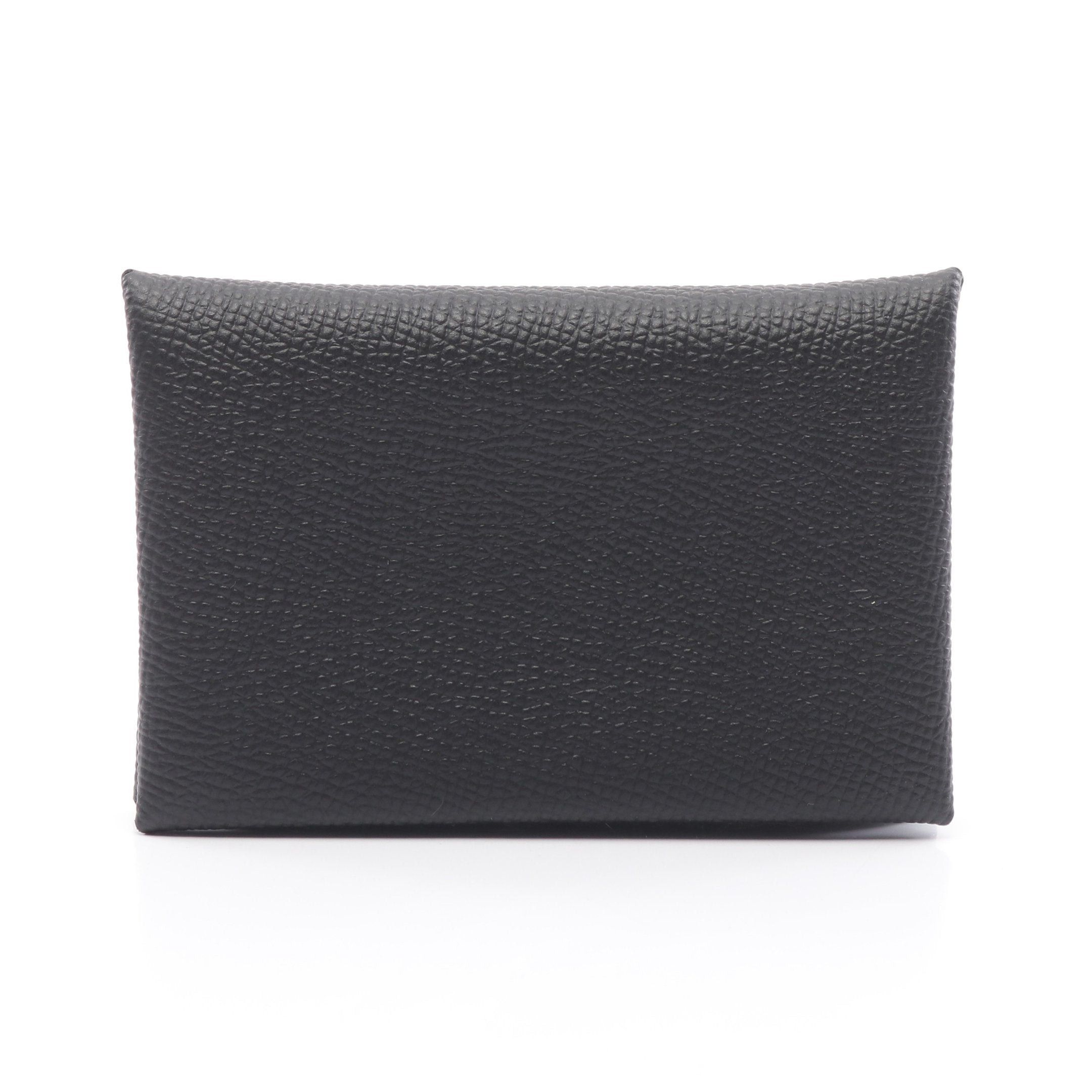 Hermes Hermes Calvi Black Coin Purse Veau Epsom Silver Hardware U Stamp Size ONE SIZE - 1 Thumbnail