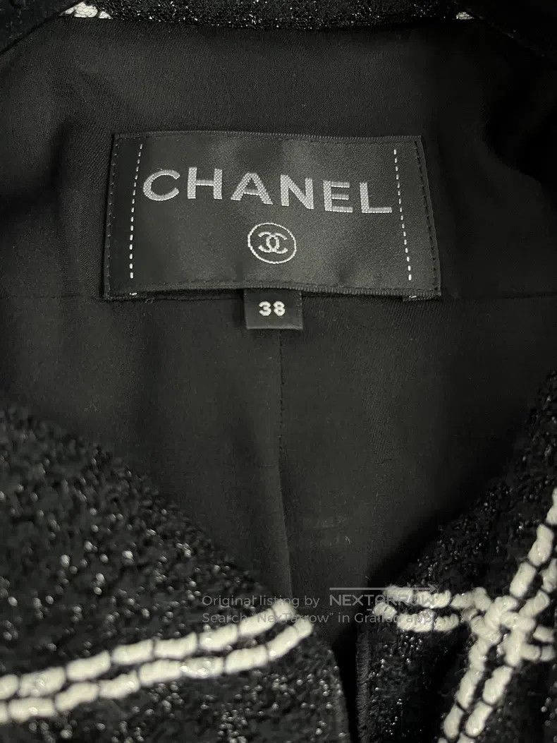 Chanel Chanel Roof series black and white plaid lotus leaf collar Size XS / US 0-2 / IT 36-38 - 4 Thumbnail