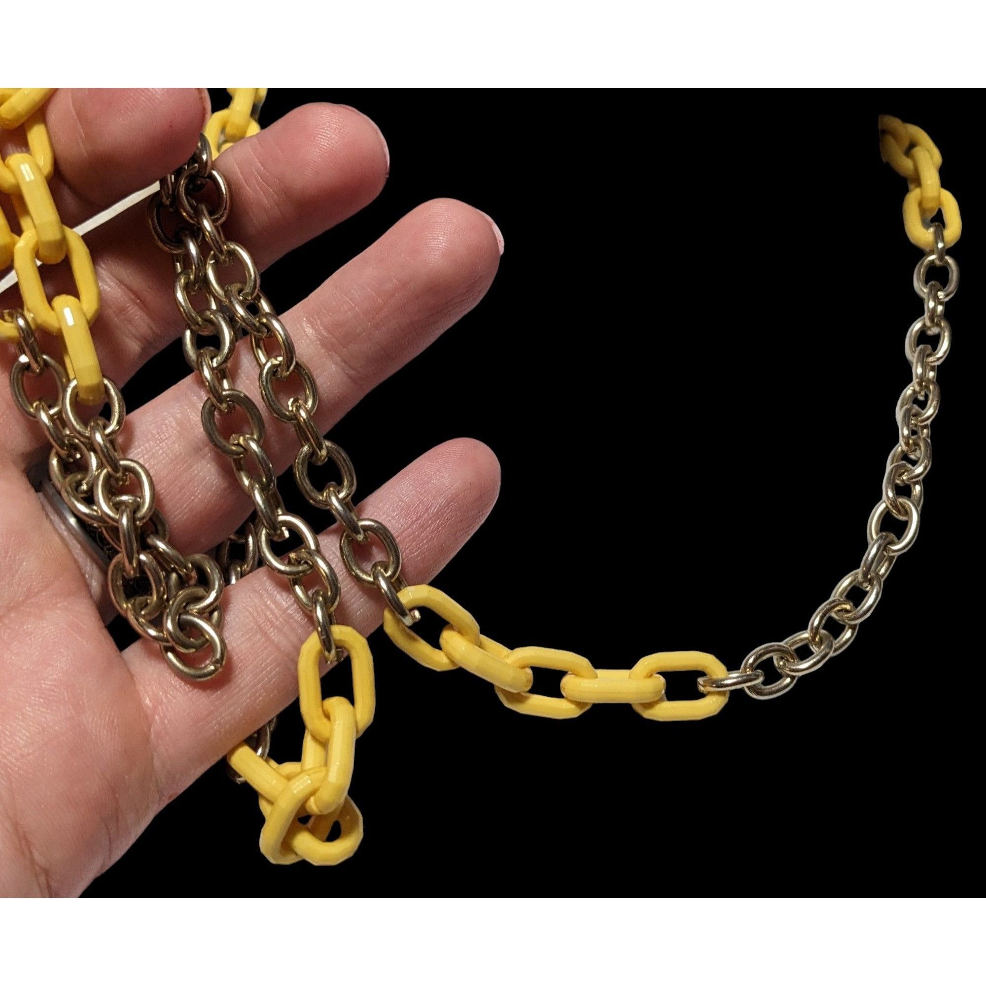 Other Vintage DEB Signed Yellow And Silver Link Necklace Size ONE SIZE - 3 Thumbnail