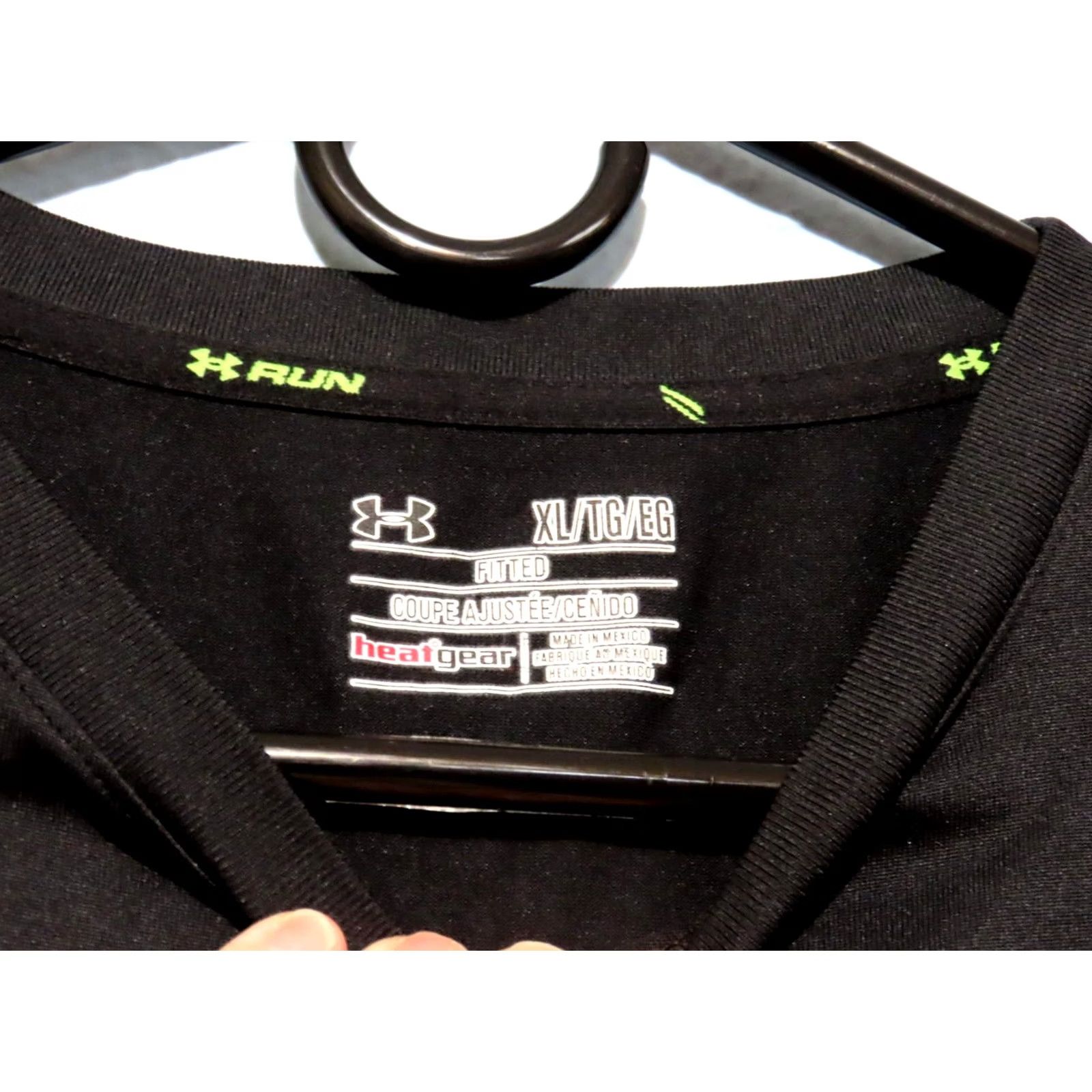 Under Armour Under Armour HeatGear T-Shirt Men's XL Short Sleeve Crew Neck Black Logo Lightweight Breathable Run Gym Training Size US XL / EU 56 / 4 - 3 Thumbnail