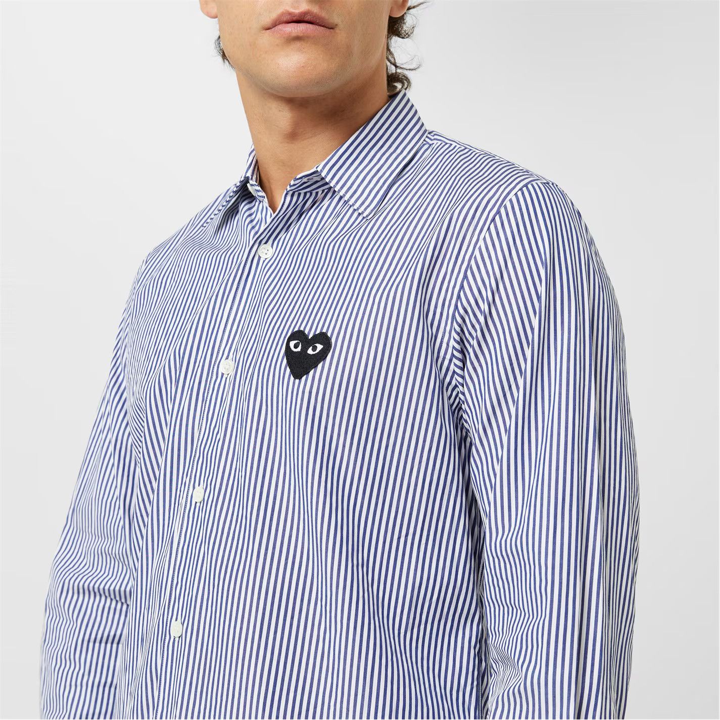 Comme des Garcons PLAY o1g2r1mq0426 Striped Long Sleeve Shirt in Multicolor Size US S / EU 44-46 / 1 - 4 Thumbnail