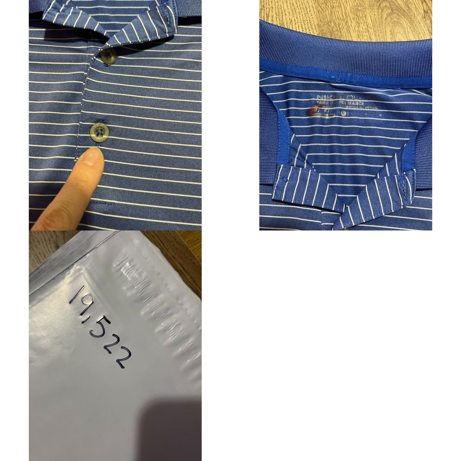 Nike Nike Golf Shirt Men’s Large Blue Striped Polo Size US L / EU 52-54 / 3 - 8 Thumbnail