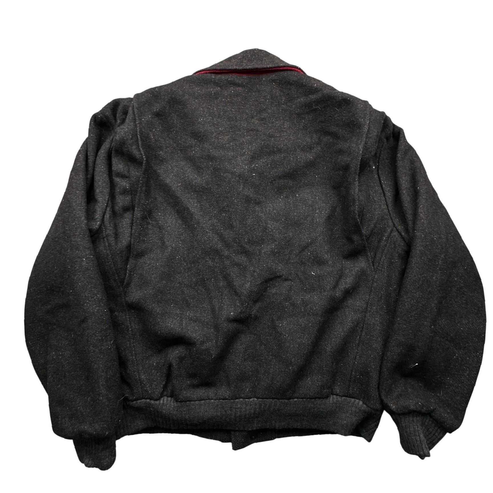 ASH VINTAGE Dash Pure Wool Bomber Jacket Mens 44 Large Dark Gray Lined Full Zip Jacket Mens 44 Large Dark Gray Lined Full Zip Size US S / EU 44-46 / 1 - 2 Thumbnail