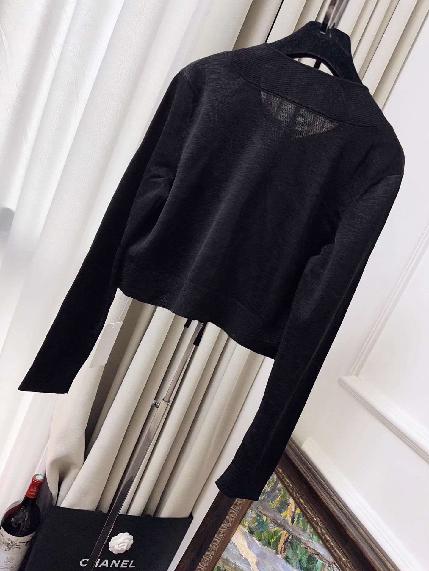 Chanel Chanel 21P Black Tied Bow Light Knit Cardi 38 New Size S / US 4 / IT 40 - 2 Thumbnail