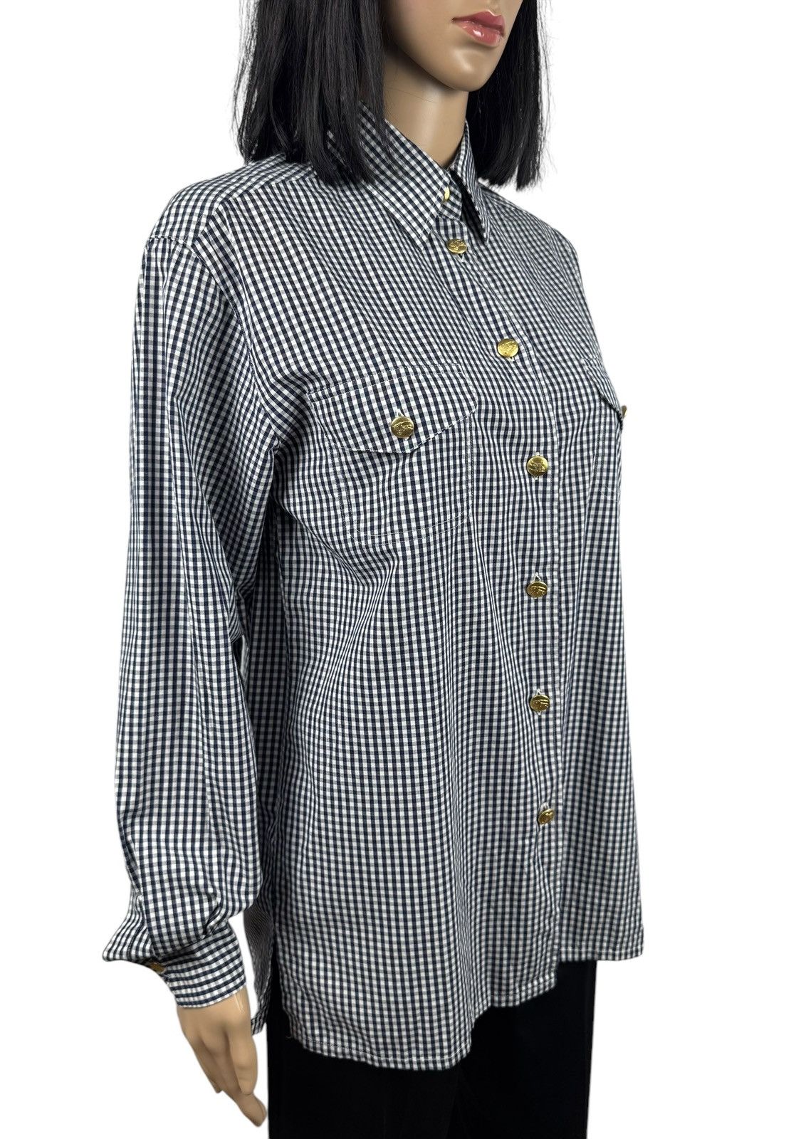 Burberry × Vintage Burberry Vintage Shirt Button Up Burberrys Gold Buttons Size M / US 6-8 / IT 42-44 - 3 Thumbnail