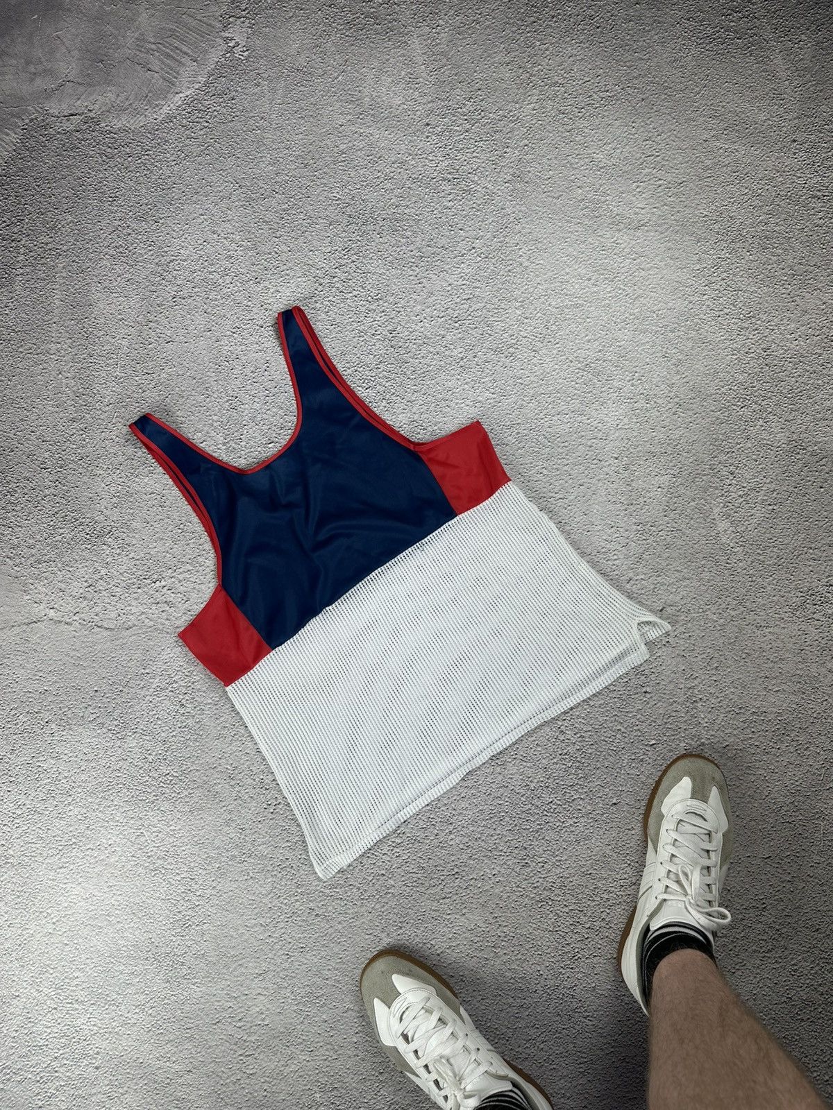 Nike × Vintage Vintage Nike Sportswear Mesh Tank UK Made (80s/90s) Size US M / EU 48-50 / 2 - 9 Thumbnail