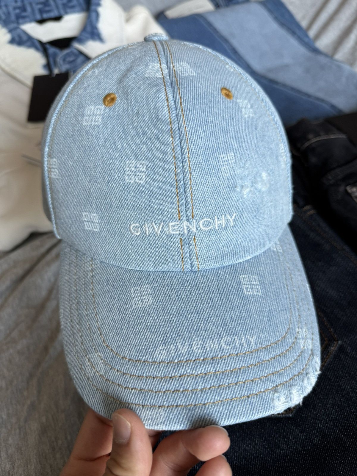 Brand New Givenchy Light Blue Denim Hat