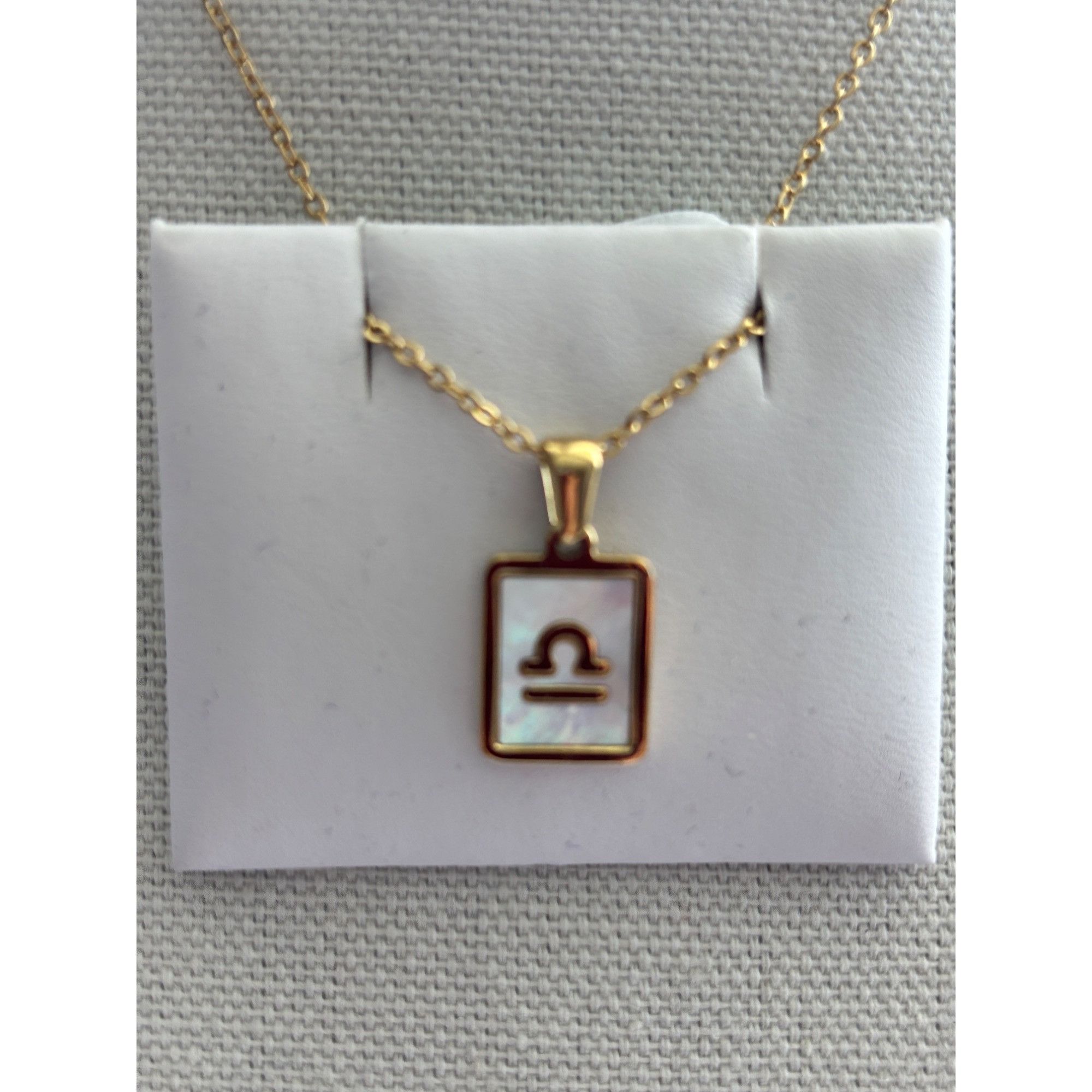 Other Libra Zodiac Pendant Necklace With Gold Chain & Mother-Of-Pe Size ONE SIZE - 1 Thumbnail