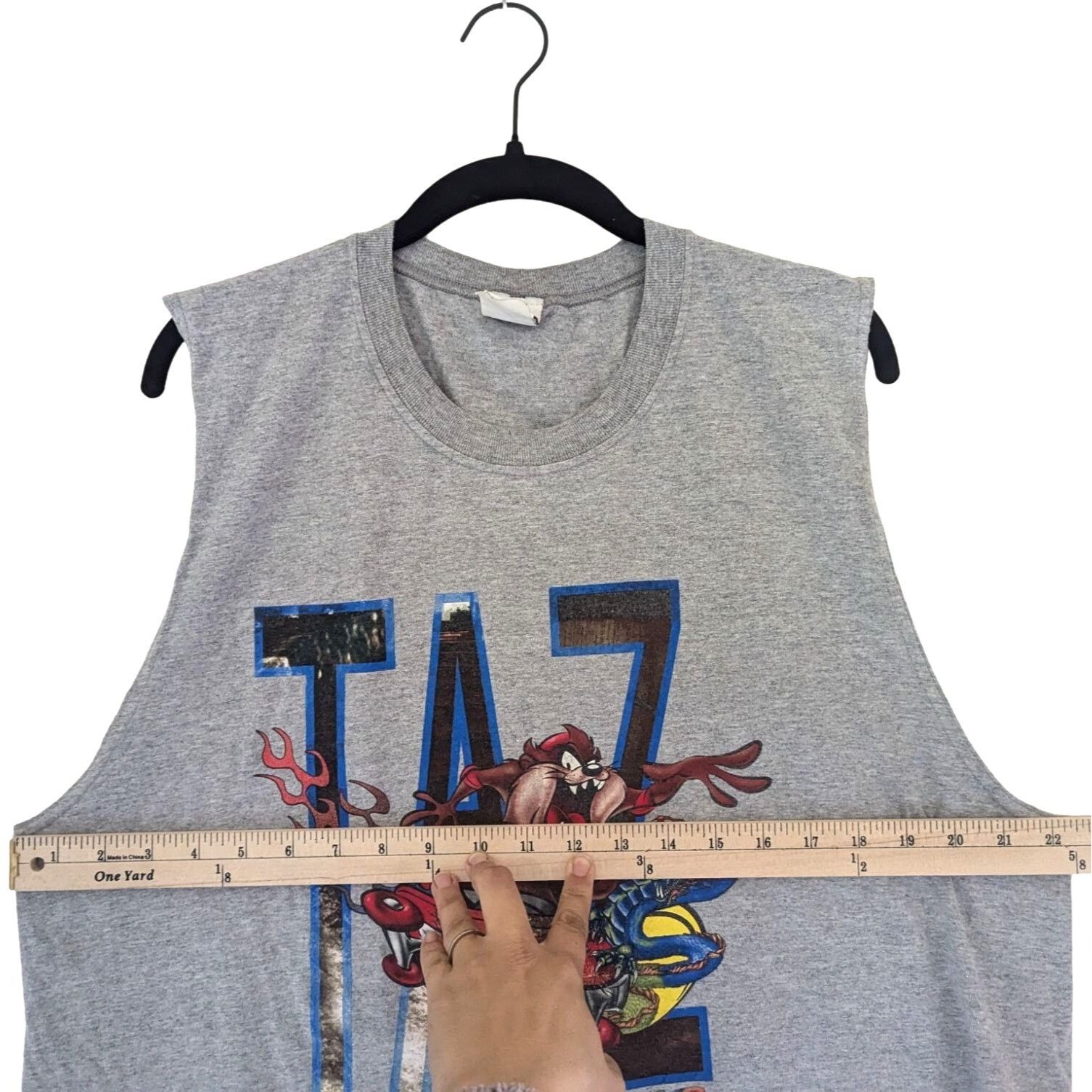 Vintage Vintage Looney Tunes Mens Gray Taz Racing Drag On Wheels Sle Size US XL / EU 56 / 4 - 5 Thumbnail