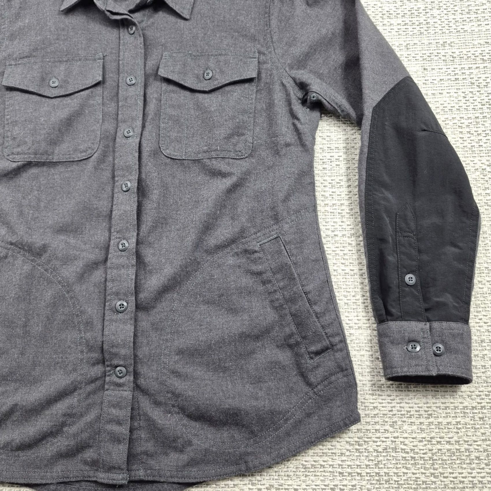Duluth Trading Company Duluth Trading Co Shirt Jacket Womens XS Gray Flannel Button Front Elbow Patch Size XS / US 0-2 / IT 36-38 - 2 Thumbnail