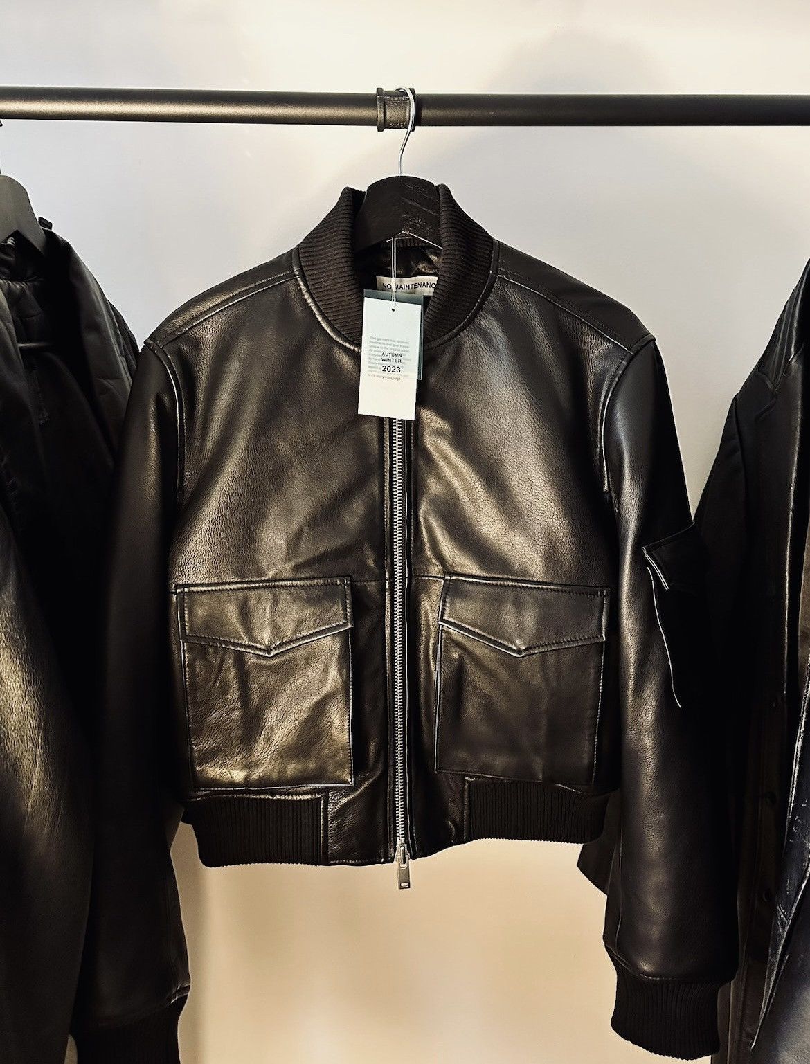 No Maintenance × Vintage No Maintenance Lambskin Cargo Bomber 