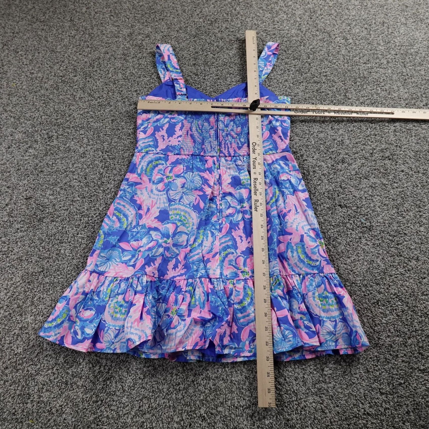 Lilly Pulitzer Lilly Pulitzer Dress Womens 2 Blue Pink Floral Sundress Tank/Strap Sleeveless Sweetheart Neckline Casual Party Cocktail Summer Size XS / US 0-2 / IT 36-38 - 5 Thumbnail