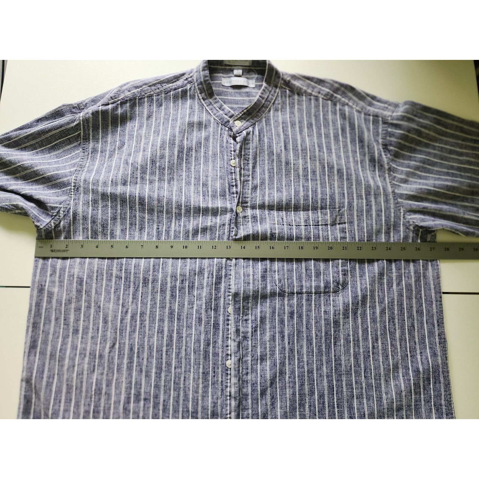 Geoffrey Beene Geoffrey Beene Button Down Dress Shirt XL Blue/White Stipe Size US XL / EU 56 / 4 - 3 Thumbnail